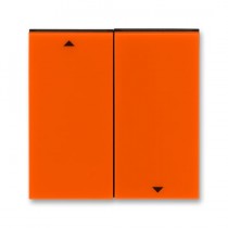 3559H-A00662 66  Kryt spínače žaluziového, s dvěma páčkami, s potiskem, oranžová / kouřová černá
